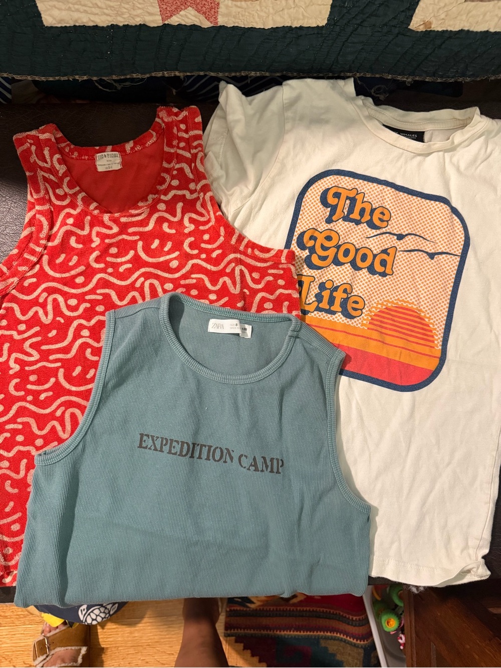 Boys summer tops bundle fin & Vince, Zara tiny whales Kids Blue Tank Top